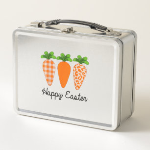 Happy Easter Carrot Cute Easter T-Shirt Metal Lunch Box