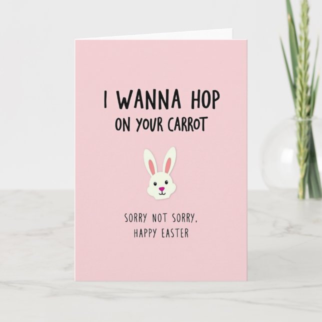 Happy Easter Carrot Hop Funny Card (Front)