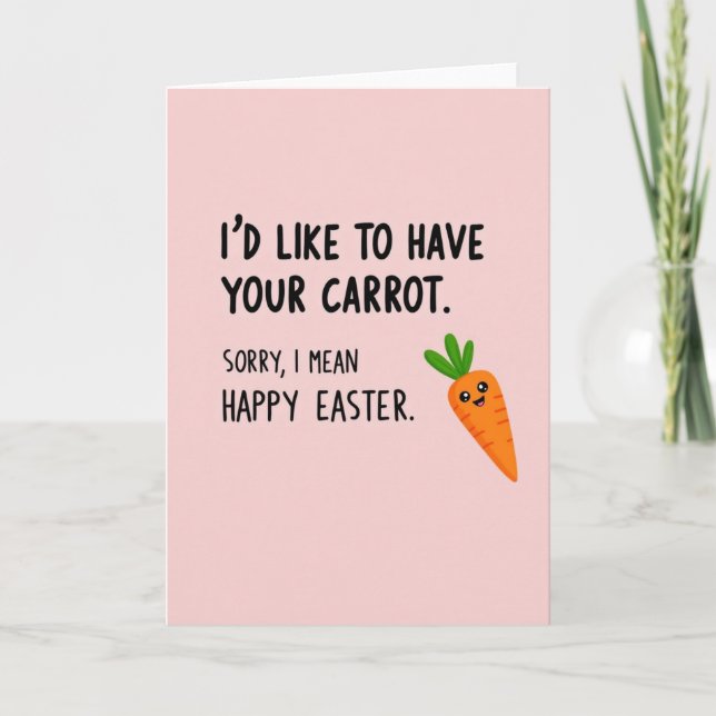 Happy Easter Carrot Joke Card (Front)