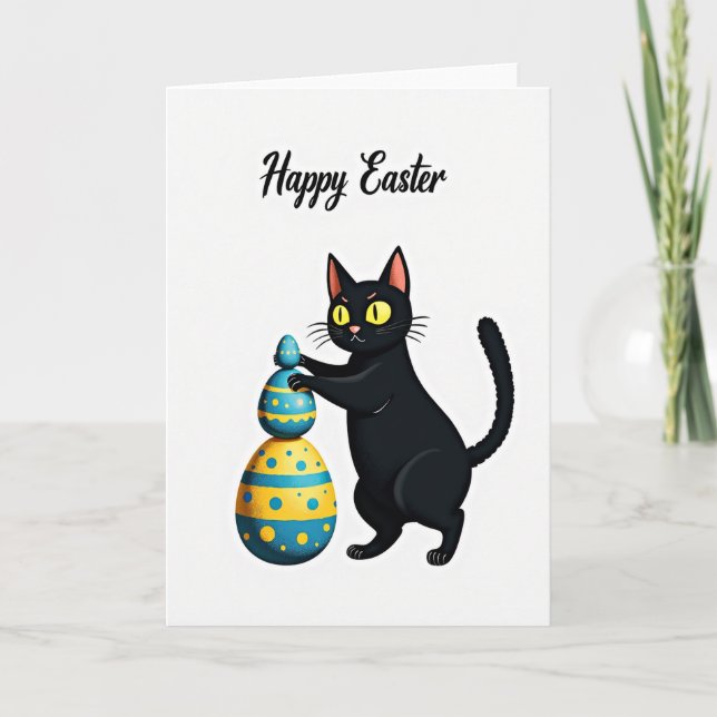 Happy Easter Cat Fun Card (Front)
