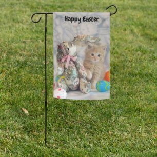 Happy Easter - Cat / Kitten Garden Flag 