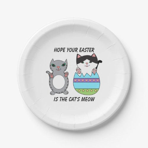 Happy Easter Cats Meow Funny Personalize Paper Plates