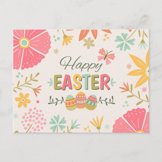 Happy Easter Celebration Postcard (Front)