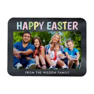 Happy Easter Chalkboard Photo Magnet