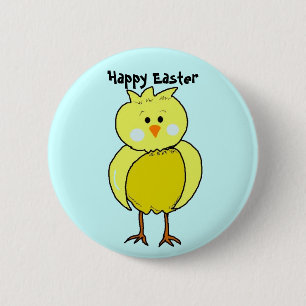 Happy Easter Chick Button