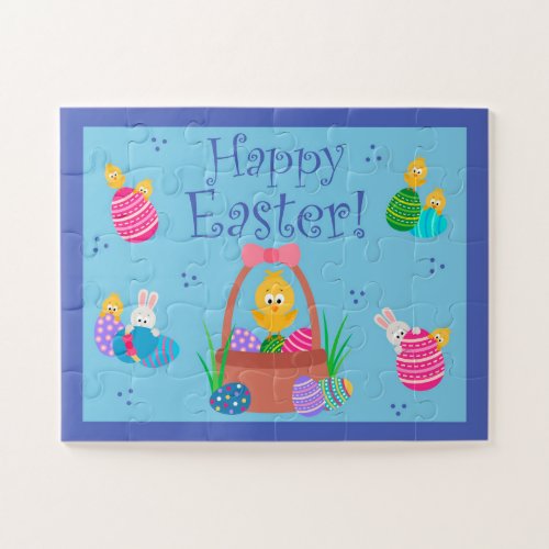 Happy Easter Chick  Eggs Kids Puzzle 