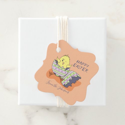 Happy Easter Chick Favor  Gift Tags