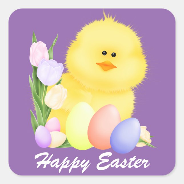 Happy Easter chick Holiday sticker (Front)