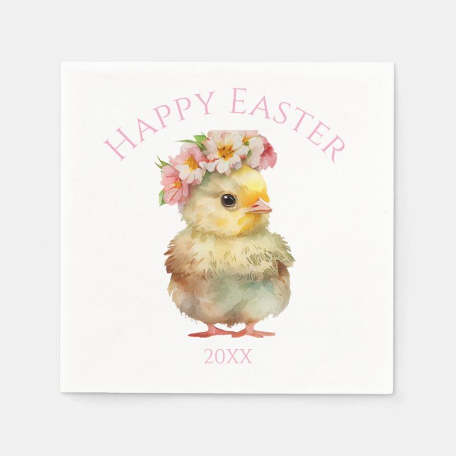 Happy Easter Chick Napkins (Front)