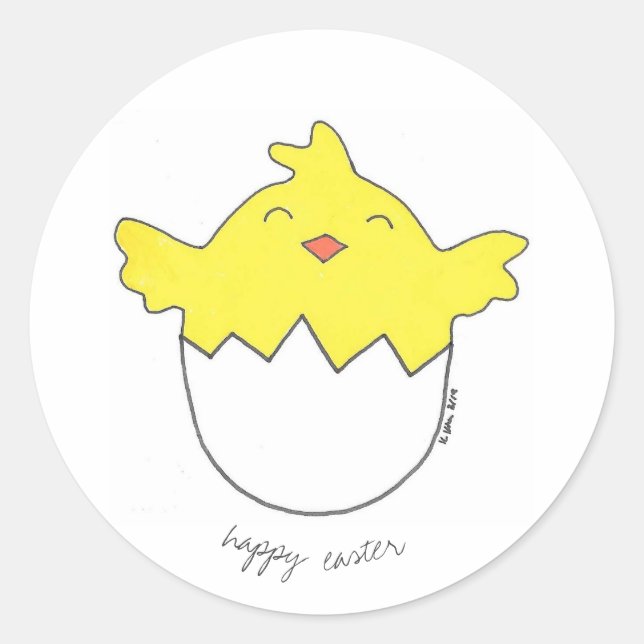 Happy Easter Chick Sticker (Front)
