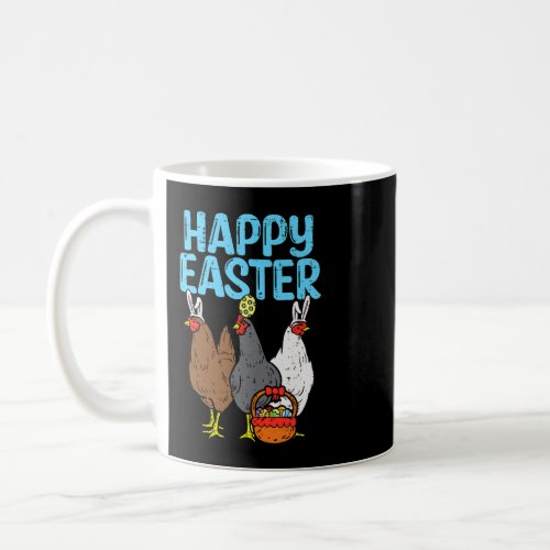 Happy Easter Chicken Bunnies Egg Animal Farmer Pou Coffee Mug
