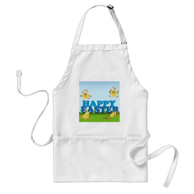 Happy Easter Chicks Adult Apron (Front)