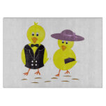 &quot;happy Easter&quot; Chicks Cutting Board at Zazzle