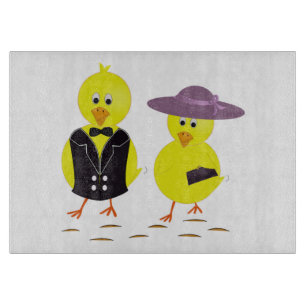 "HAPPY EASTER" CHICKS CUTTING BOARD