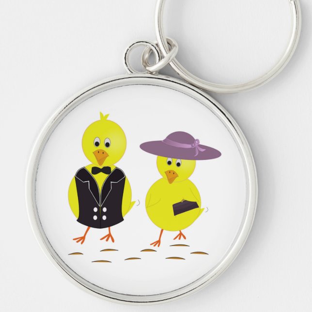 "HAPPY EASTER" CHICKS KEYCHAIN (Front)