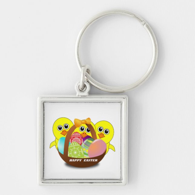 "HAPPY EASTER" CHICKS KEYCHAIN (Front)