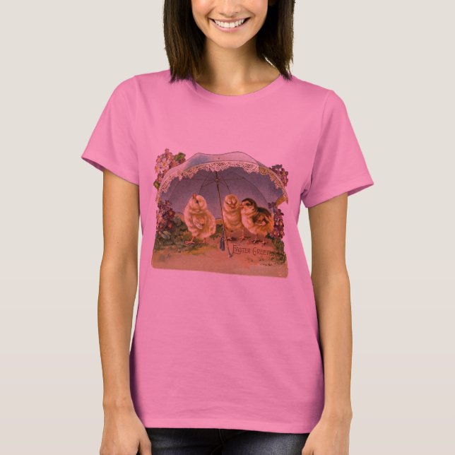 Happy Easter Chicks Vintage T-Shirt (Front)