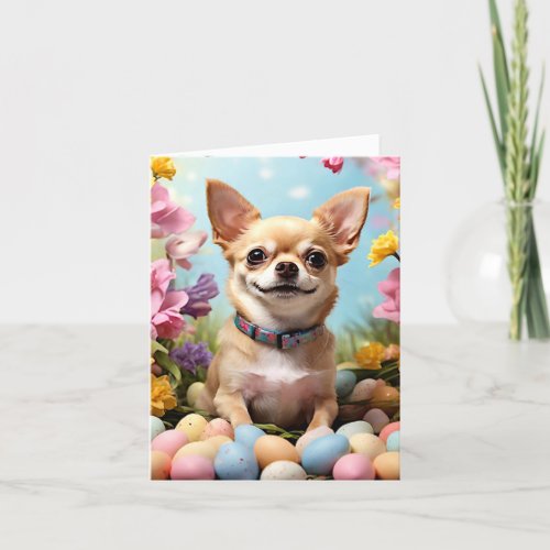 Happy Easter Chihuahua Holiday Card