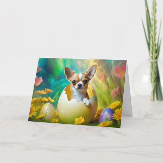 Happy Easter Chihuahua puppy Holiday Card
