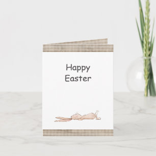 Happy Easter Chill Bunny Rabbit Gingham Easter  Card