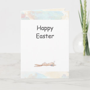 Happy Easter Chill Bunny Rabbit Watercolor Easter Card
