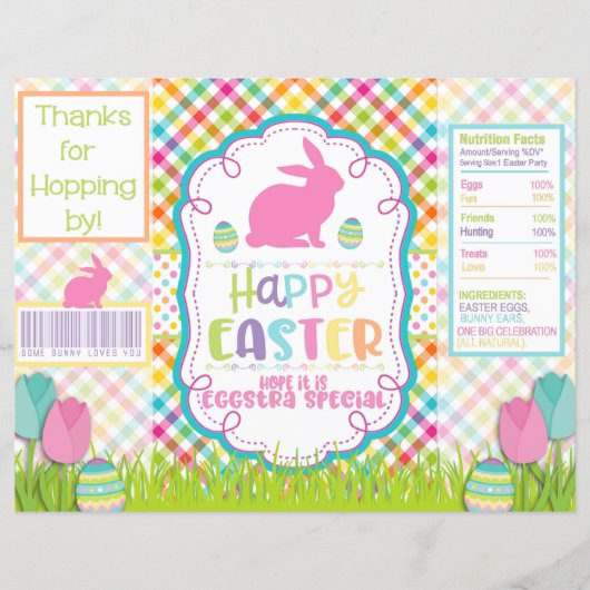 Happy Easter Chip Wrapper Favor Bag Goody bag (Front)