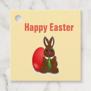 Happy easter chocolate bunny favor tags