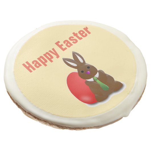 Happy easter chocolate bunny sugar cookie (Angled)