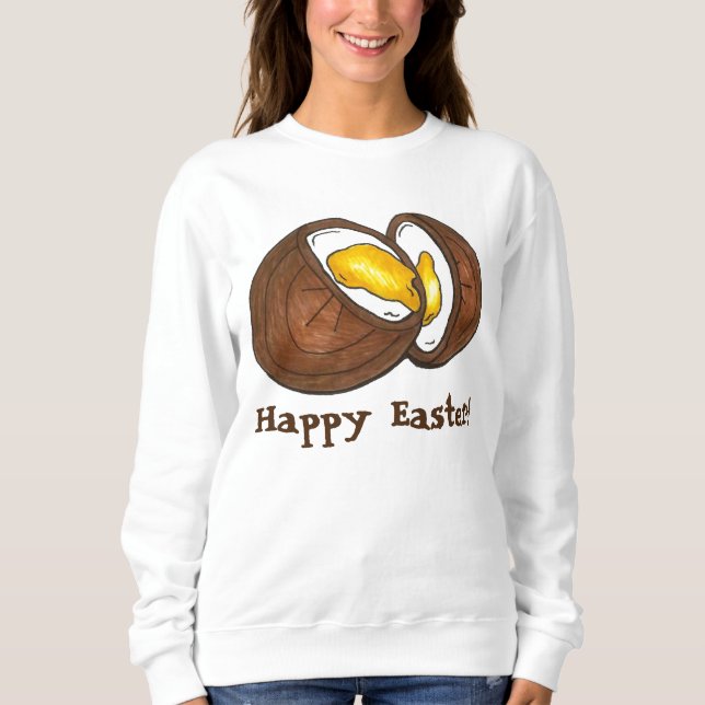 Happy Easter Chocolate Creme Cream Egg Foodie Sweatshirt (Front)