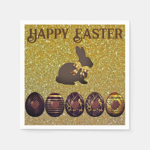 Happy Easter Chocolate Egg Paper Napkins