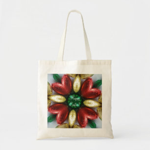 Happy Easter Chocolate Eggs Kaleidoscope Flower Tote Bag