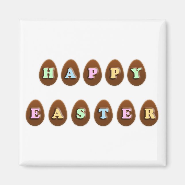 Happy Easter Chocolate Eggs Magnet (Front)