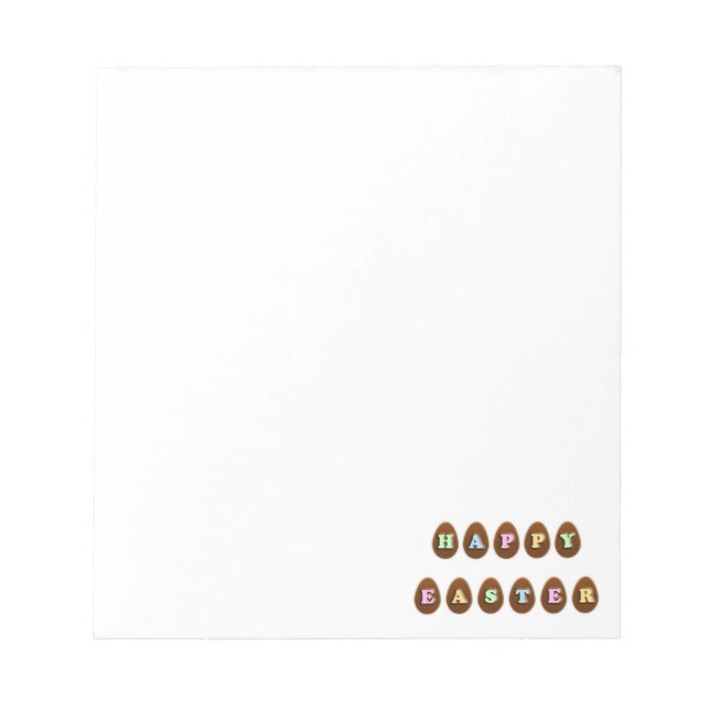 Happy Easter Chocolate Eggs Notepad (Front)