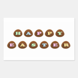 Happy Easter Chocolate Eggs Rectangular Sticker
