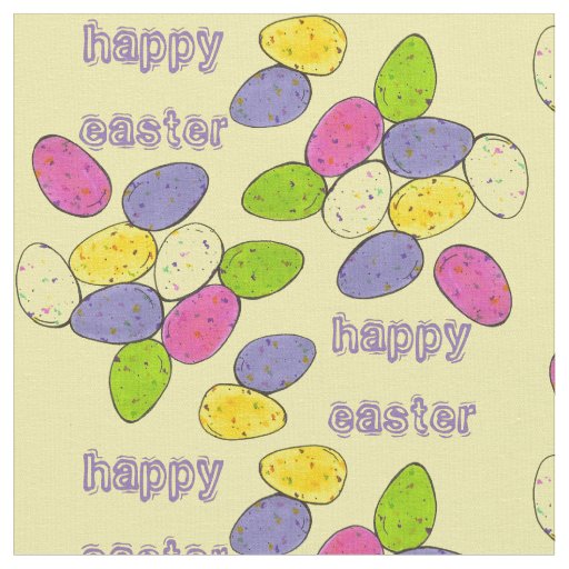 Happy Easter Chocolate Malted Egg Candy Sweets Fabric