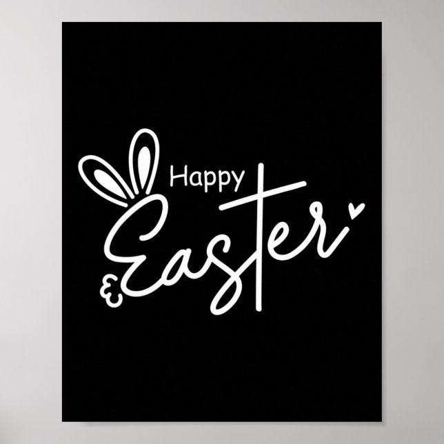Happy Easter Christian Cross Easter Bunny 1  Poster (Front)