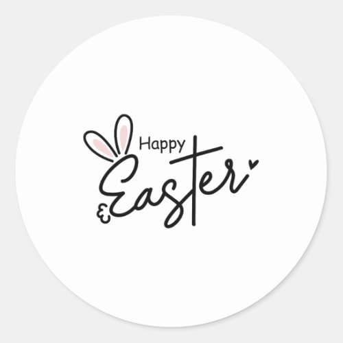 Happy Easter Christian Cross Easter Bunny  Classic Round Sticker