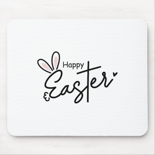 Happy Easter Christian Cross Easter Bunny  Mouse Pad