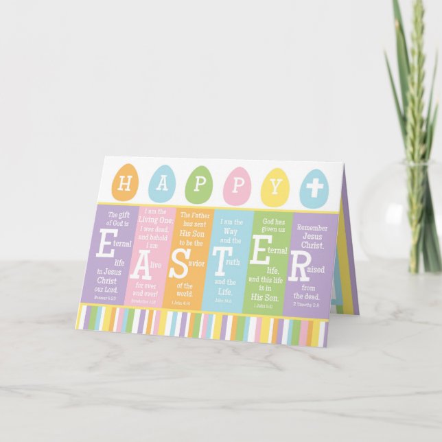 Happy Easter Christian Scripture Verse Card-BLANK Holiday Card (Front)
