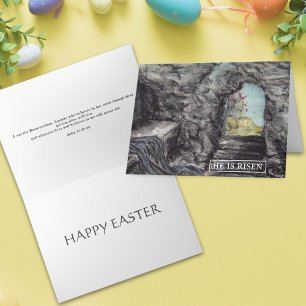 Happy Easter Christian Watercolor Art Card