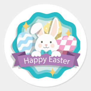 Happy Easter Classic Round Sticker