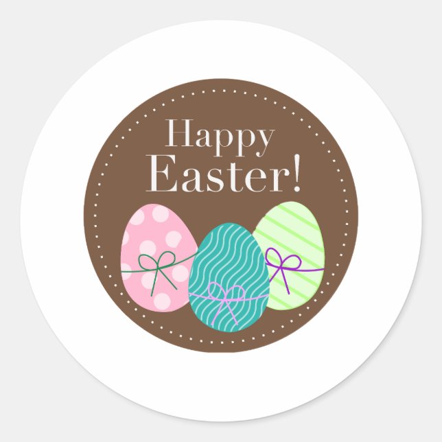 Happy Easter Classic Round Sticker (Front)