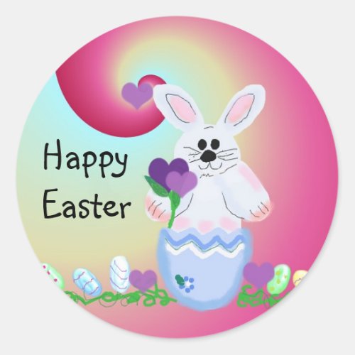 Happy Easter Classic Round Sticker