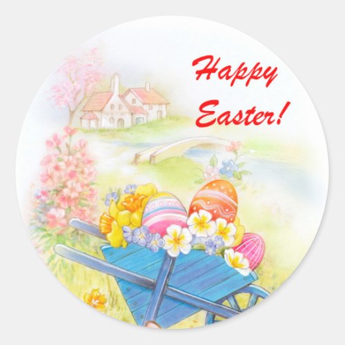 Happy Easter Classic Round Sticker