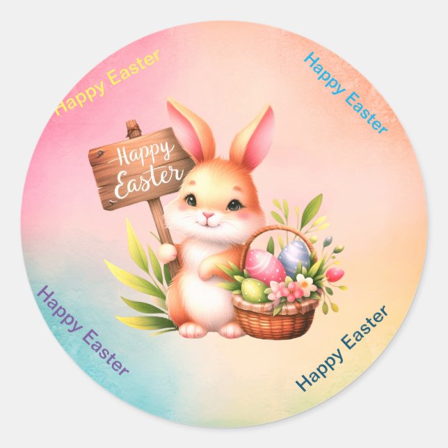 Happy Easter  Classic Round Sticker (Front)
