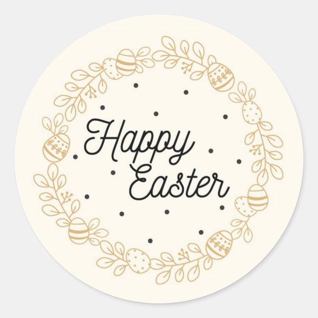 Happy Easter Classic Round Sticker (Front)