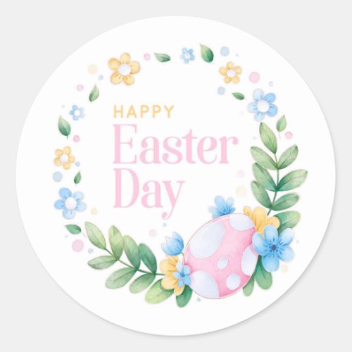 Happy Easter Classic Round Sticker