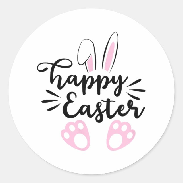 Happy Easter  Classic Round Sticker (Front)