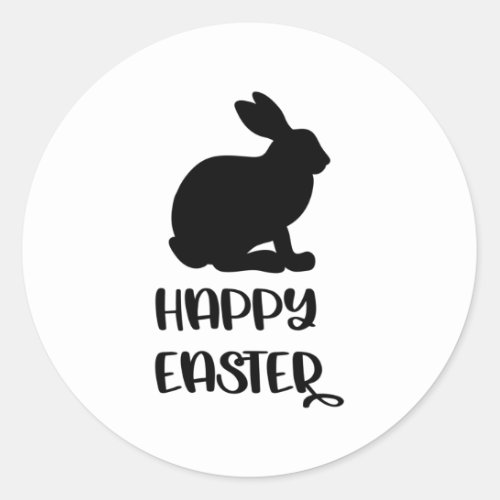 happy easter classic round sticker