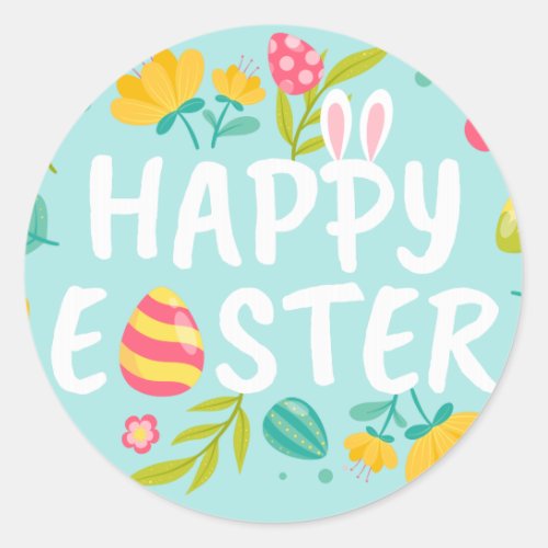 Happy Easter Classic Round Sticker